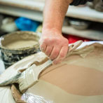 John Higgins at work in his studio 2018